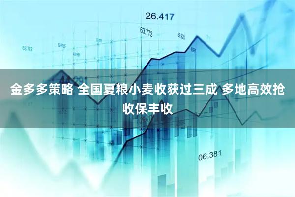 金多多策略 全国夏粮小麦收获过三成 多地高效抢收保丰收