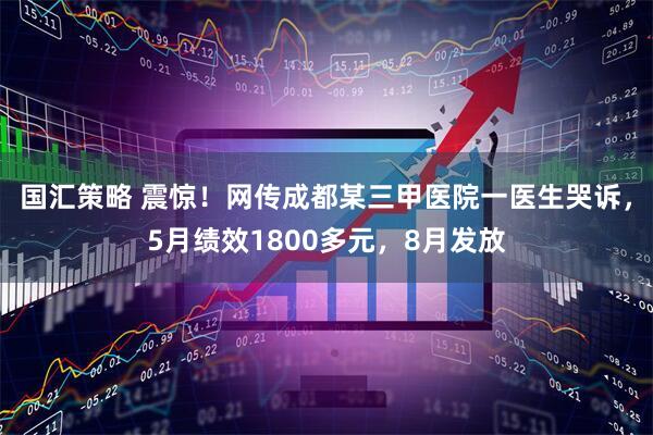 国汇策略 震惊！网传成都某三甲医院一医生哭诉，5月绩效1800多元，8月发放